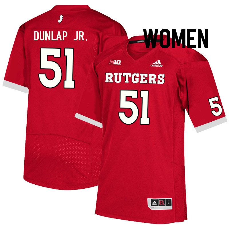 Women #51 Curtis Dunlap Jr. Rutgers Scarlet Knights College Football Jerseys Sale-Scarlet